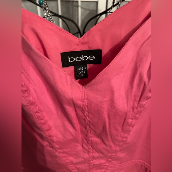 BEBE Kara Halter Scarf Neck Dress Cotton Candy Size Small NWT - Picture 4 of 6